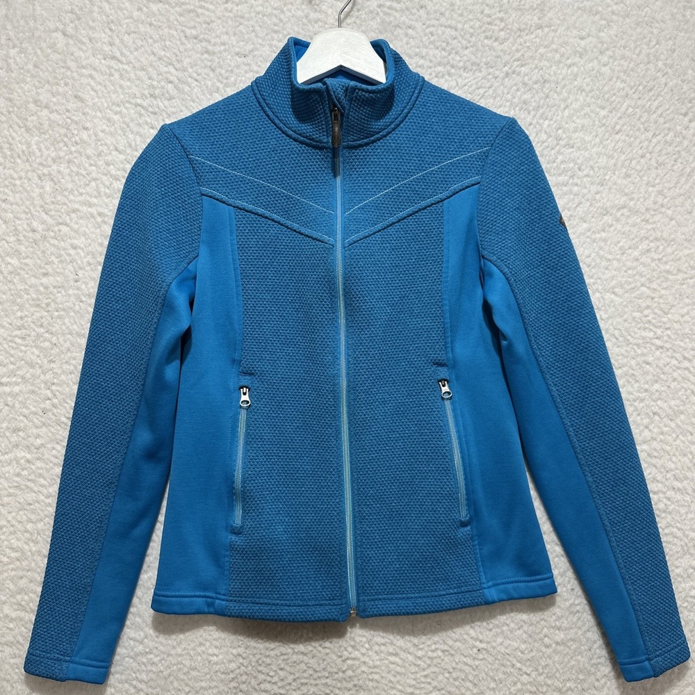 Spyder Encore Women's Full Zip Fleece Jacket Blue Zipped Pockets Size Small‎